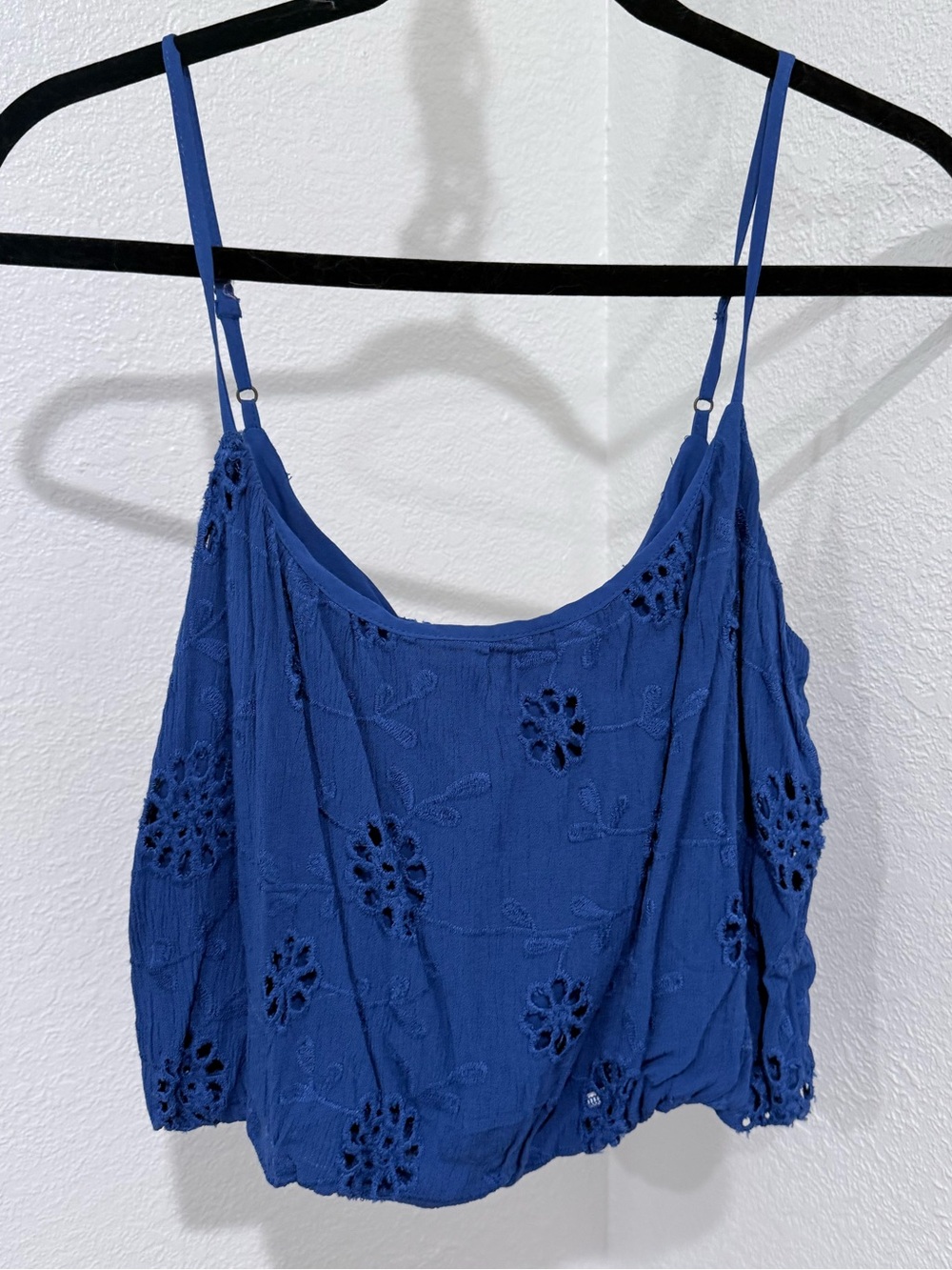 Rewind Floral Eyelet Square Neck Tank Top